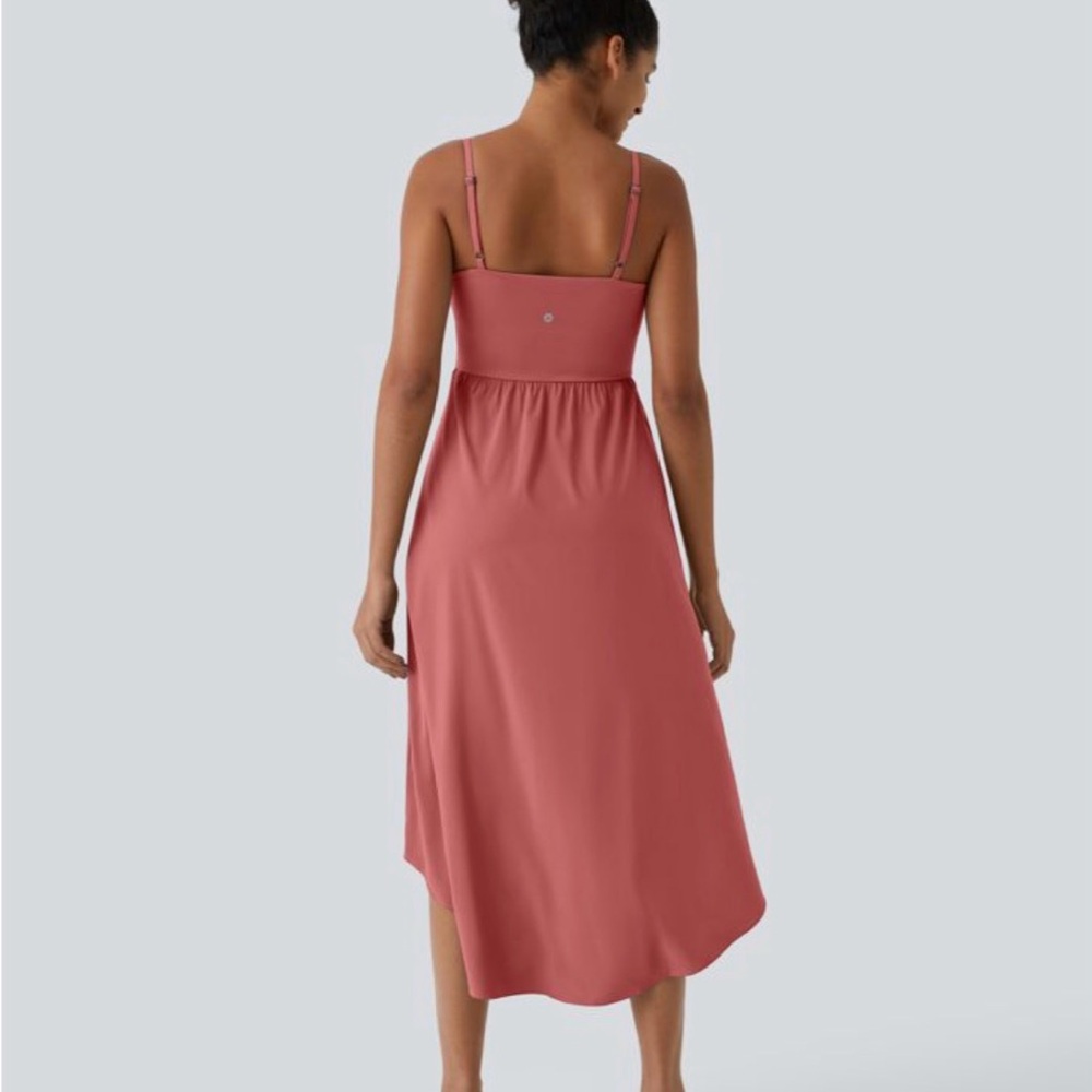 HALARA Coral High Low Dress with shorts - Picture 2 of 15